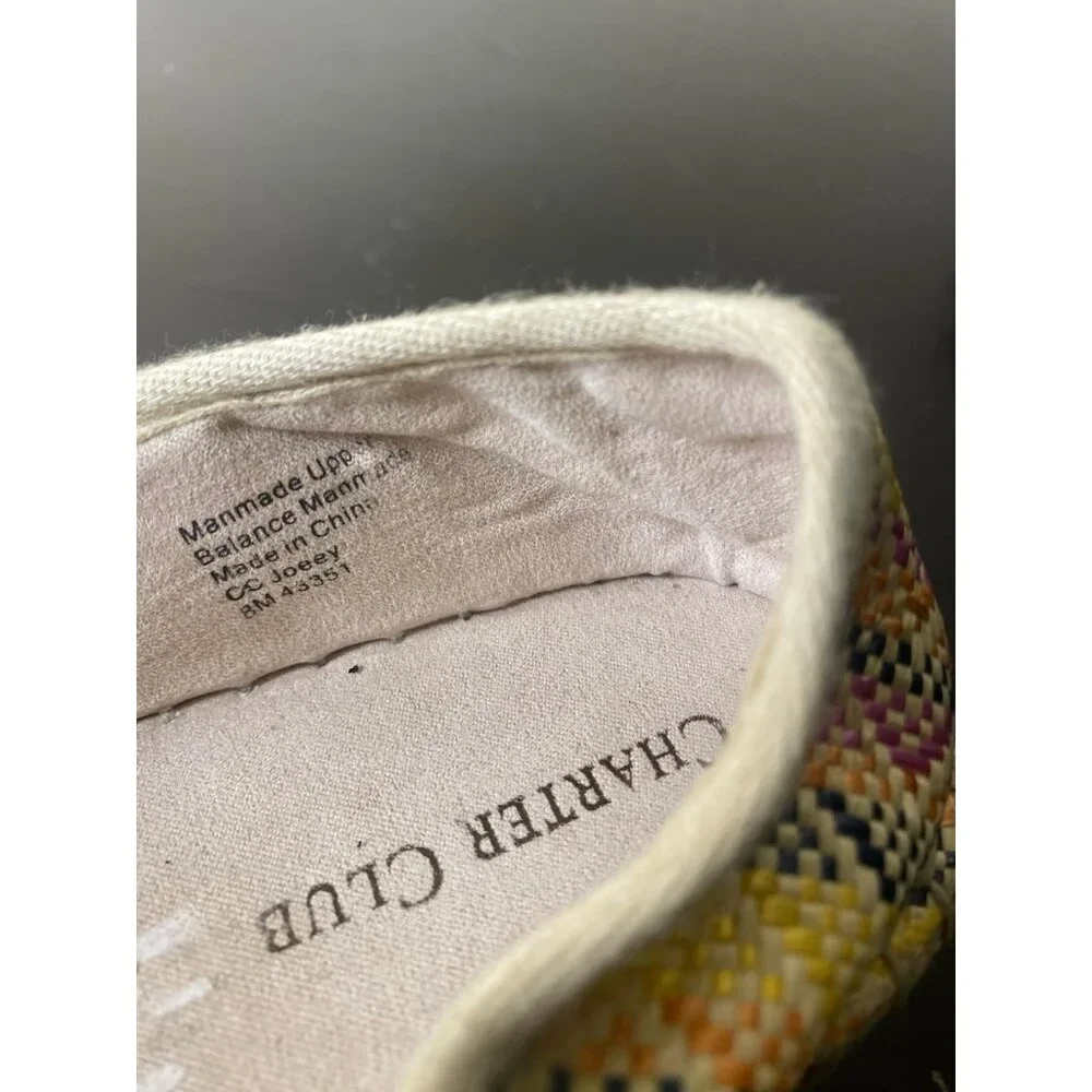 Charter Club Joeey Espadrille Flat Multicolor Slip On Shoes Size 8M